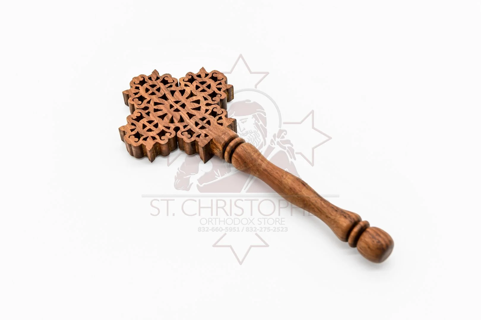 Hand Carved Wooden Hand Cross - 005 — St. Christopher Orthodox Store